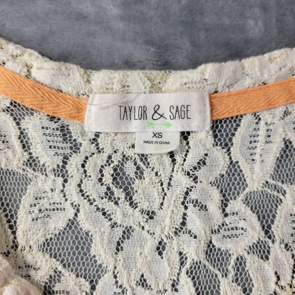 Taylor & Sage Womens Tank Top XS Boho Patchwork‎ Lace Crochet Festival Hippie - Picture 2 of 8